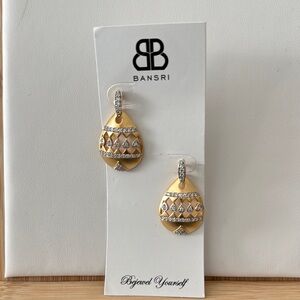 Bansri NWOT Gold and Silver Crystal Pavé Earrings